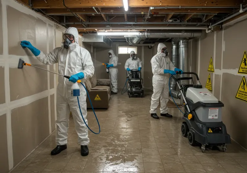 Basement Moisture Removal and Structural Drying process in Nevada, IA